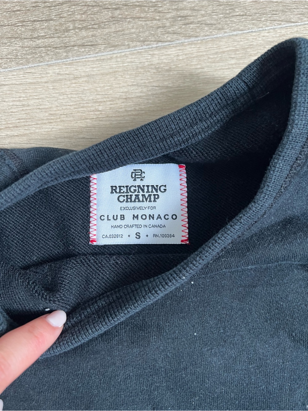 Reigning Champ x Club Monaco Black Crewneck Sweatshirt